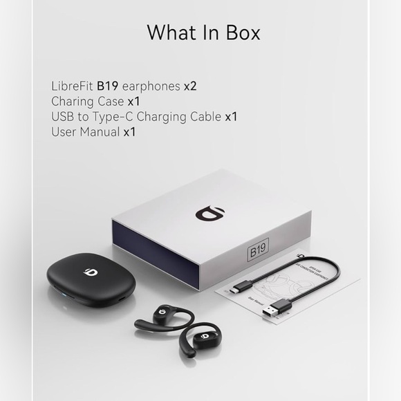 Open Ear Earbuds, True Wireless Open Ear Headphones with Earhooks New op… - Picture 2 of 6